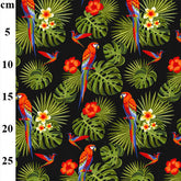 Rose & Hubble Aloha Hawaiian Papageien Vögel Blumendruck Stoff (CP0760)